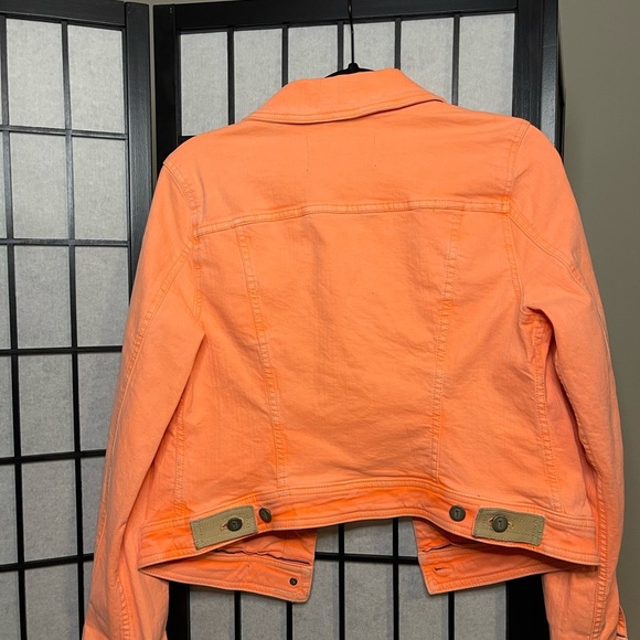 Pilcro and the Letterpress by Anthropologie Neon Orange Denim Jacket M - Picture 2 of 4